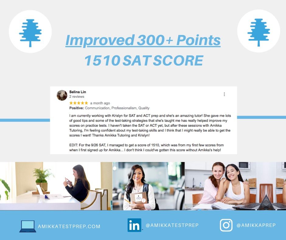 Our student Selina improved over 300 points with o