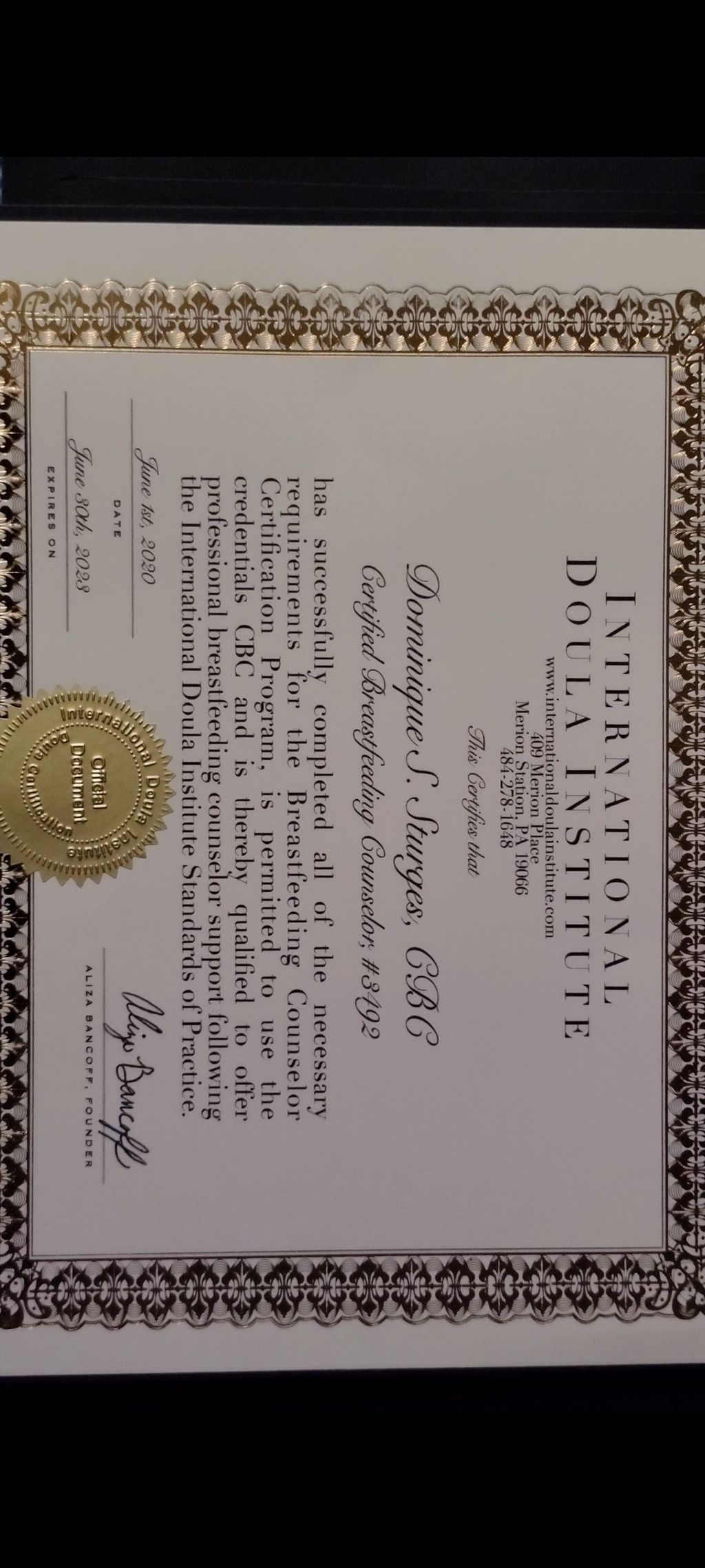 Certification 