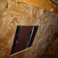 Hole cut in roof sheathing did not line up with ro
