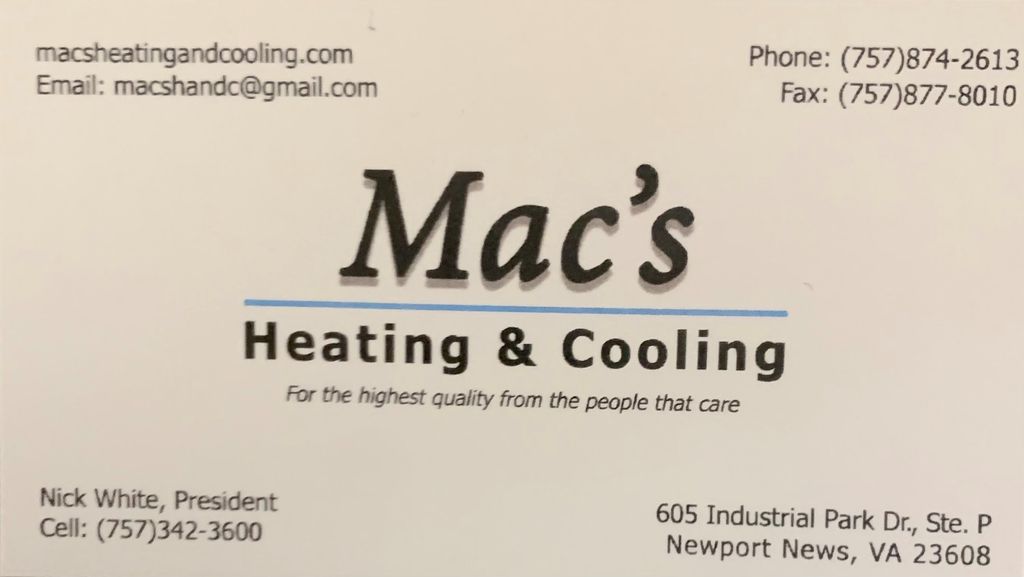 Mac's Heating and Cooling
