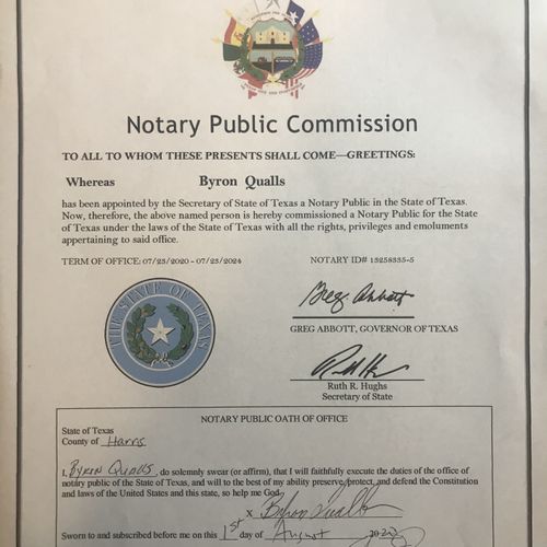 Texas Notary Commission  