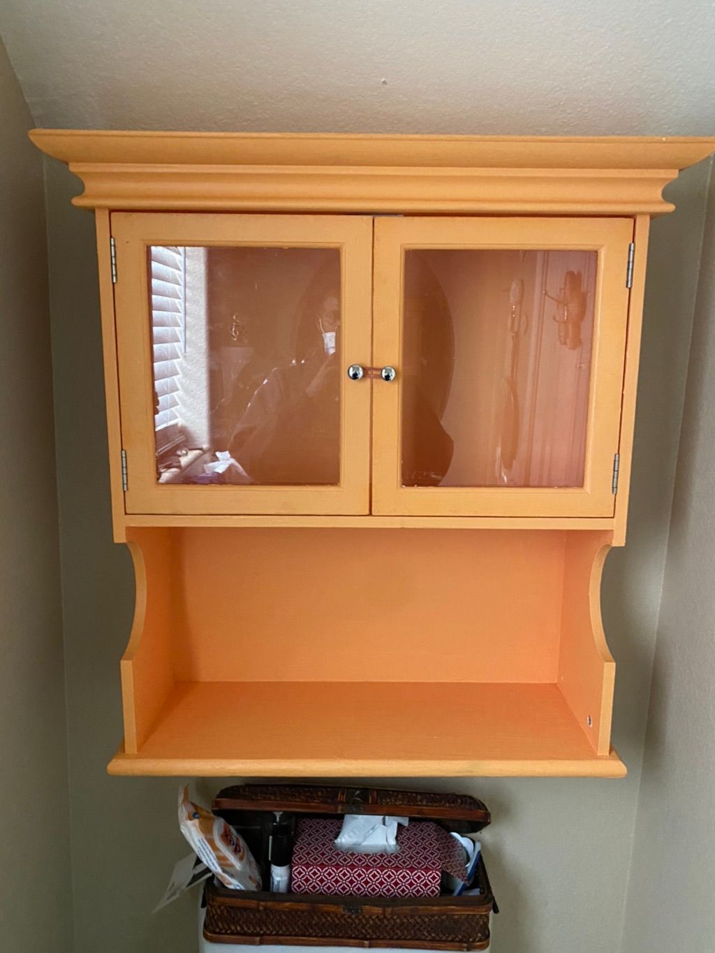 Hand Painted. Original color was white. Simple and