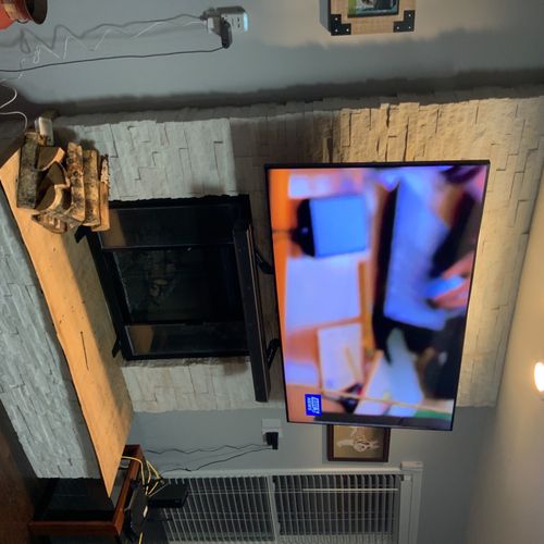 Great job mounting both TV and sound bar over our 