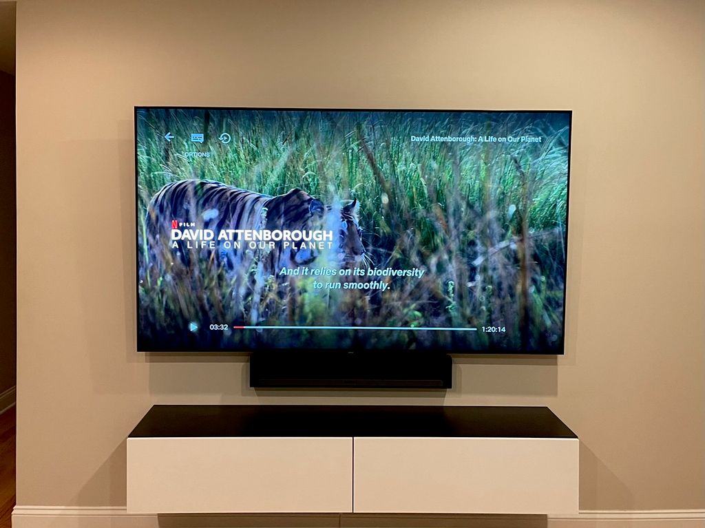TV Mount with in wall wire concealment & floating 