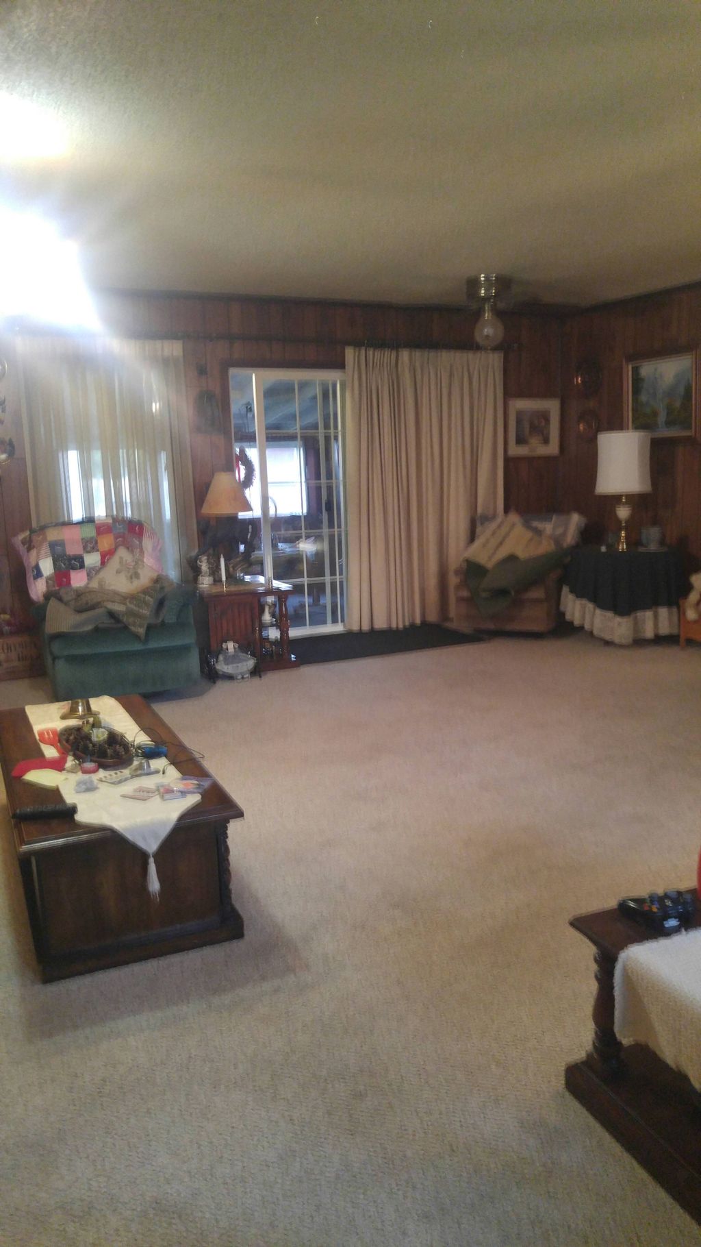 living room cleaned and carpet cleaned