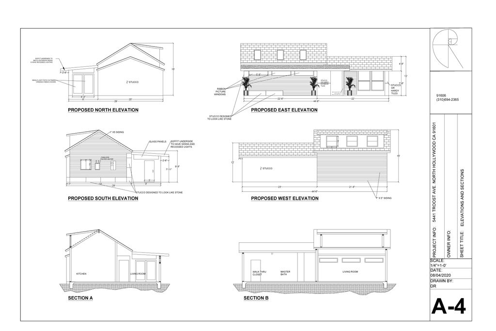 Elevations and sections