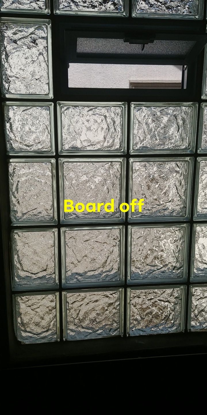 glass block installation bath room and basements