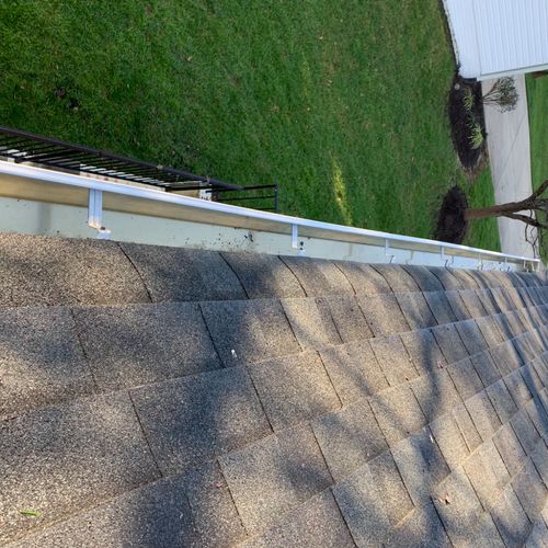 Did a really good job with cleaning our gutters. T