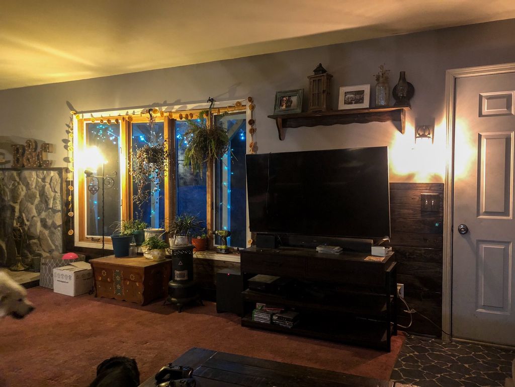 Wooden accent wall finished