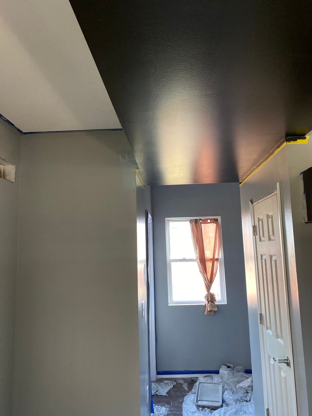 Blacked the ceiling an painted the walls