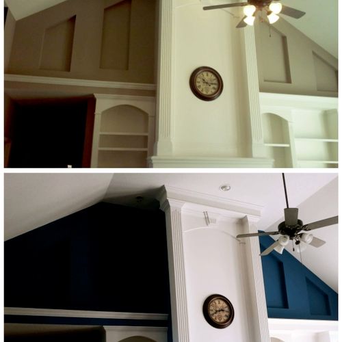 Before and afters showing the clean ceiling line a