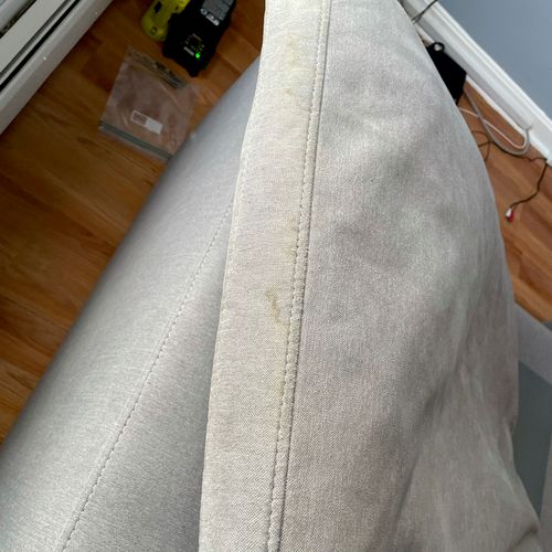 I had water damages that cause stains on the sofa 