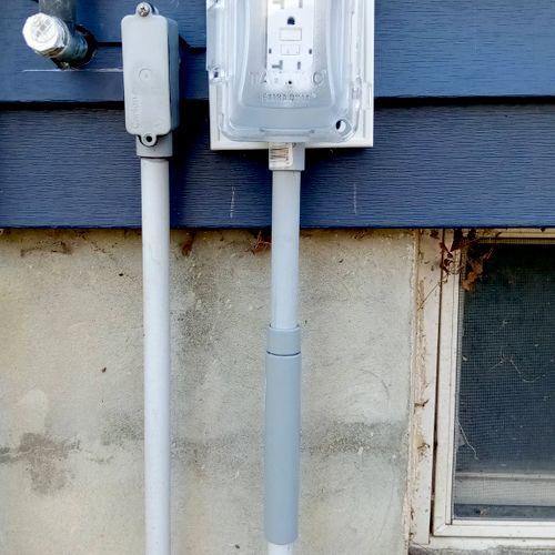 outdoor outlet with expansion fitting $250
