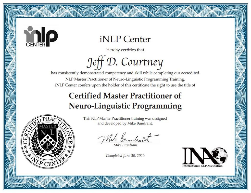 NLP Master Practitioner Certificate