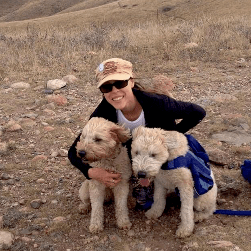 Sadie and Bella out on a windy hike!
