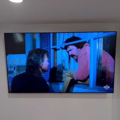 Vince did a very good job in mounting 85" TV in ba