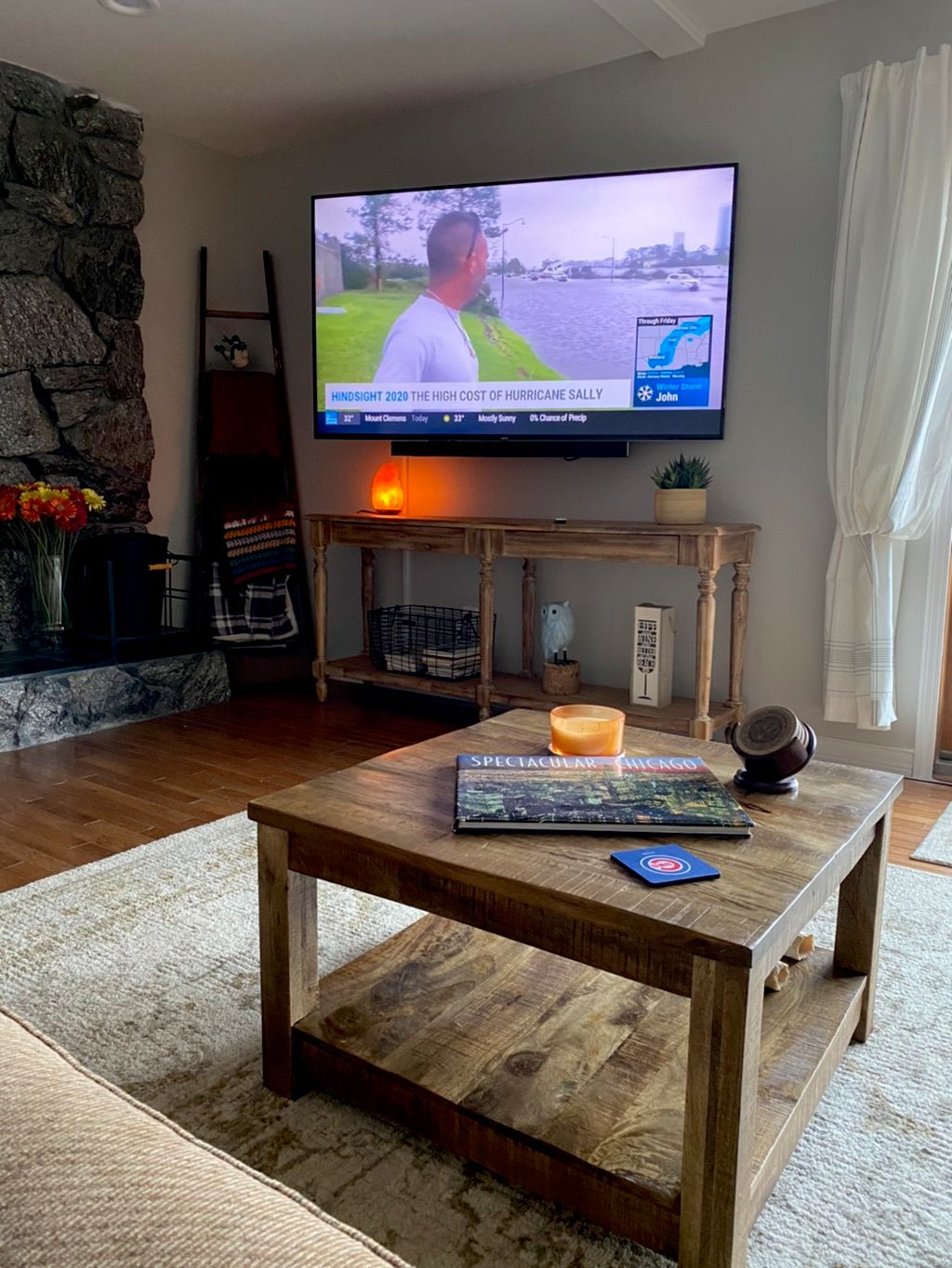 Dan installed a rather large tv mount in our new h