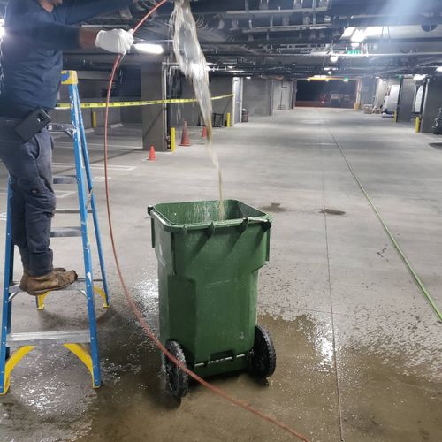 clear sewer stoppage from commercial building 