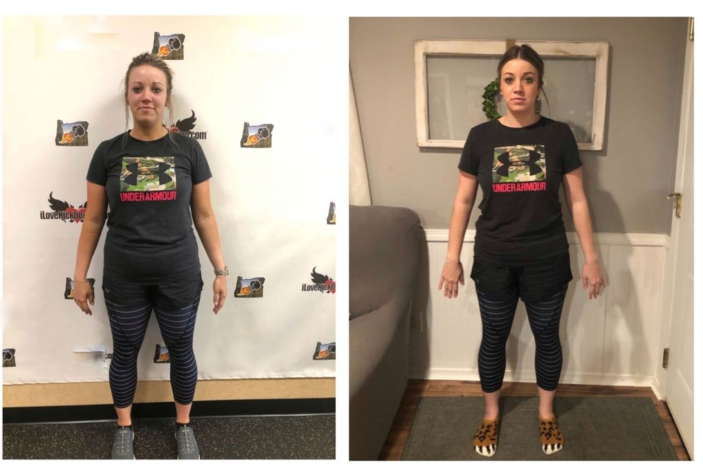 12 sessions with me & her own disciplined diet and