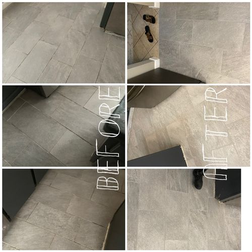 Re-grout tile floor