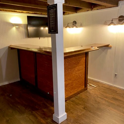 I hired Jim to build a custom bar for my basement.