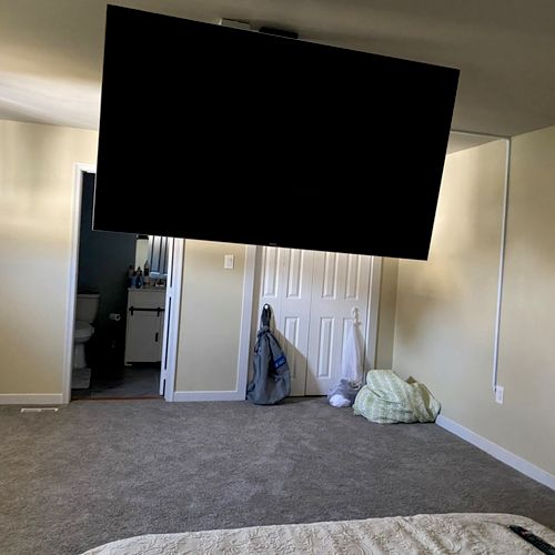 Two tv mounts were done: wall and ceiling. Very pu