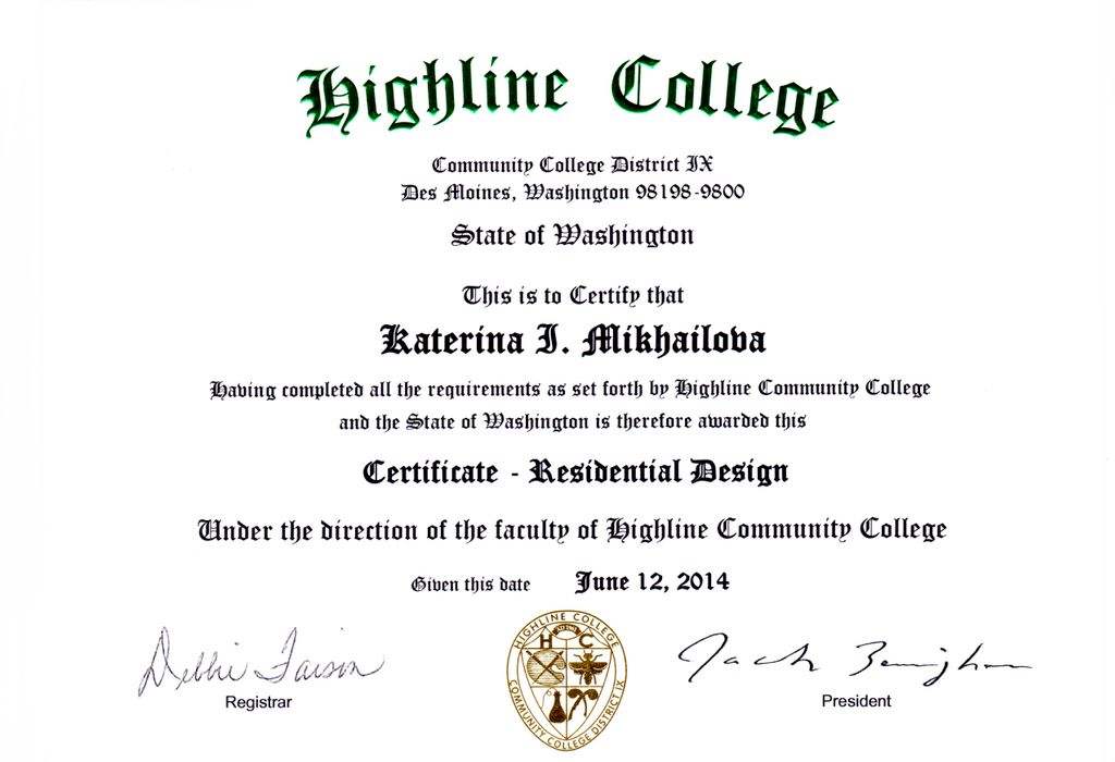 Kate's Residential Design Certificate