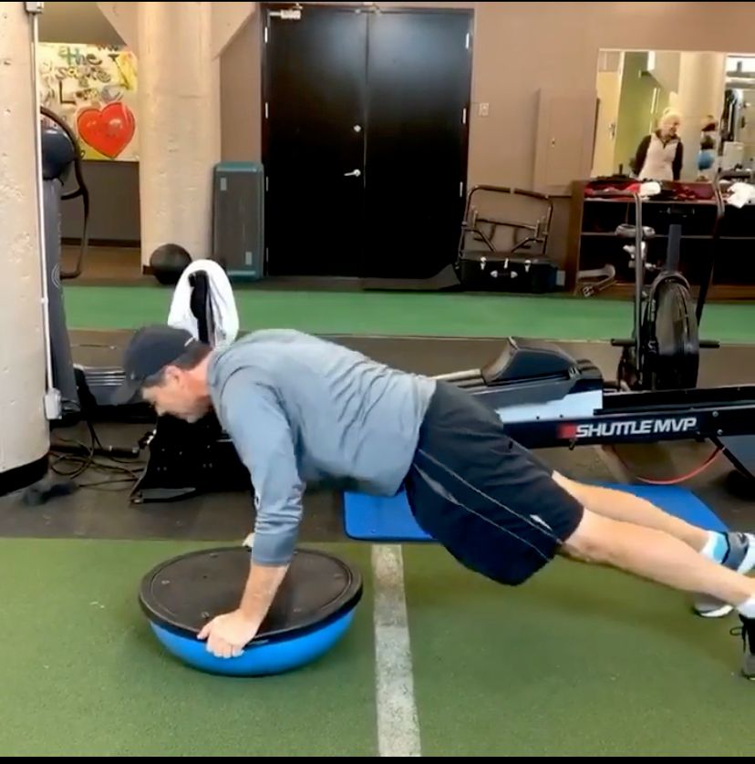 Balance work on the bosu.