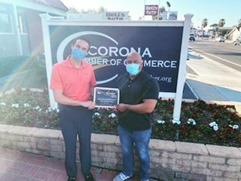 Honored at City of Corona Chamber of Commerce 
