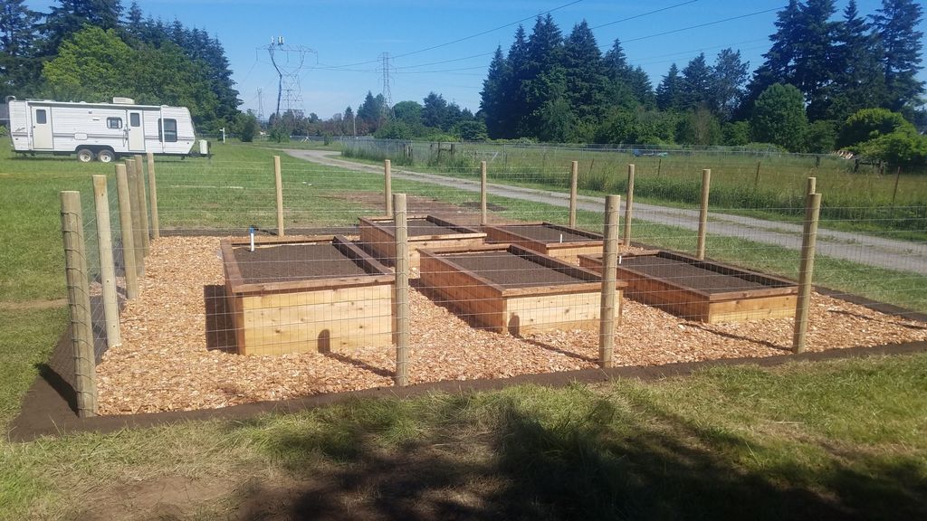 Installed raised garden and fencing