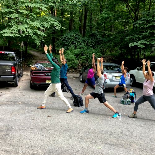 Morning Yoga before hiking @ Mount Tammany, NJ