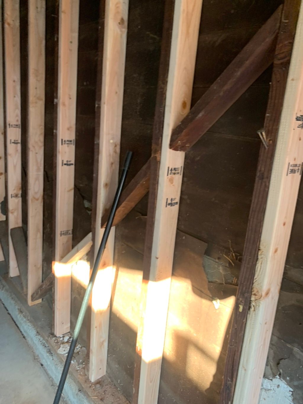 Rotting wood in garage repair/ 