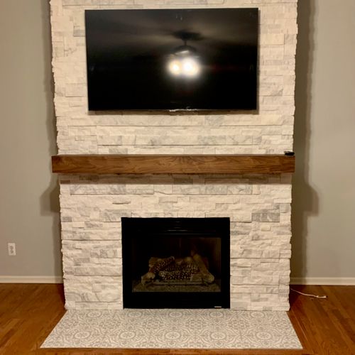 The addition of stack-stone to my fireplace transf