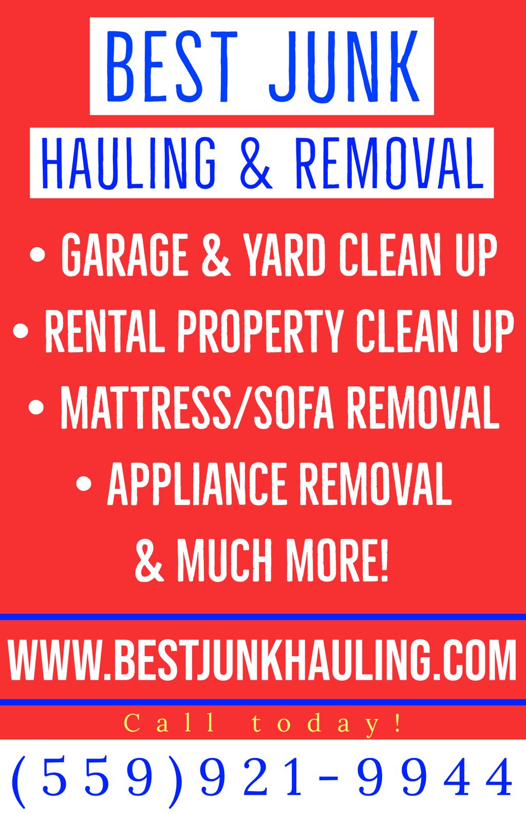 Best Junk Hauling flyer