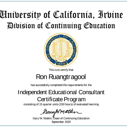 Ron Ruangtragool, Esq. IEC Certification