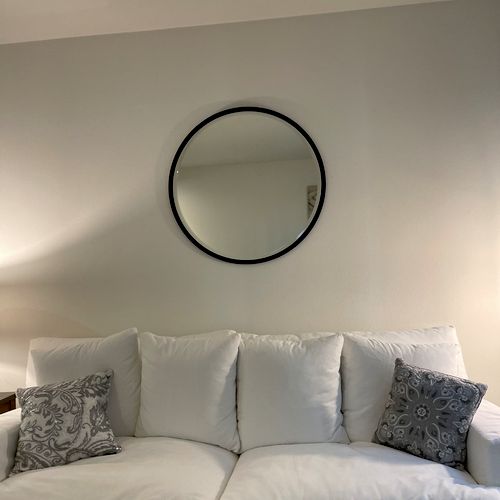 Tyler did a great job hanging my new wall mirror. 