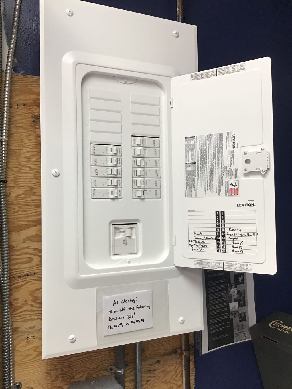 New Leviton Panel