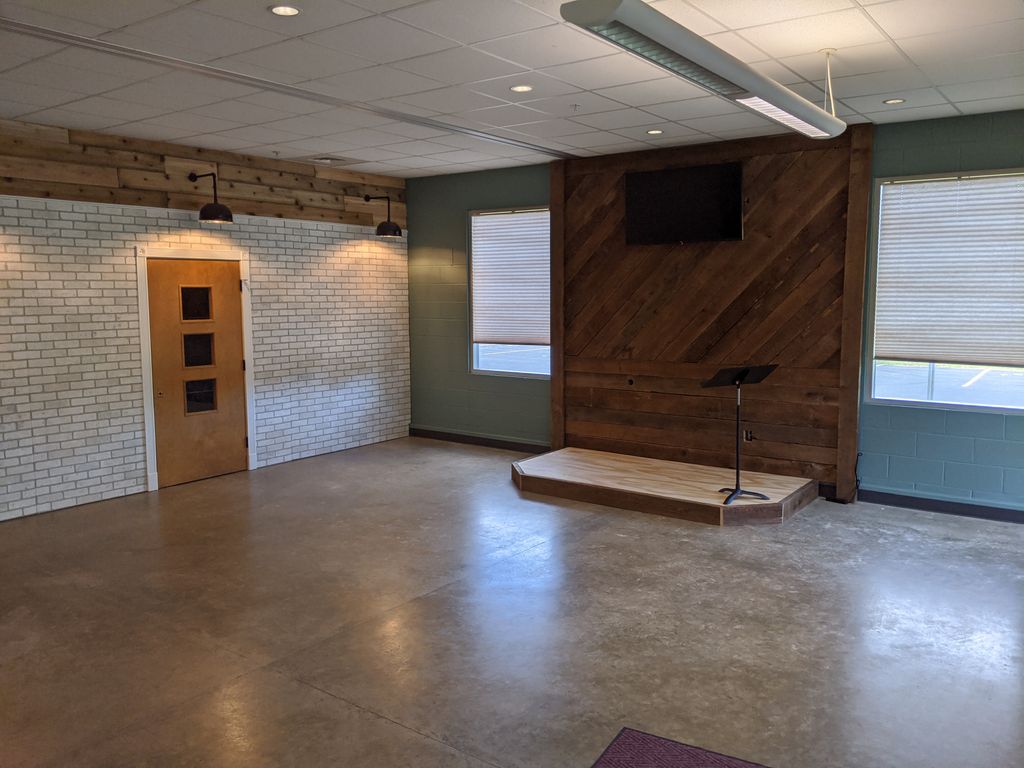 Finished storage closet and barn wood accent wall 