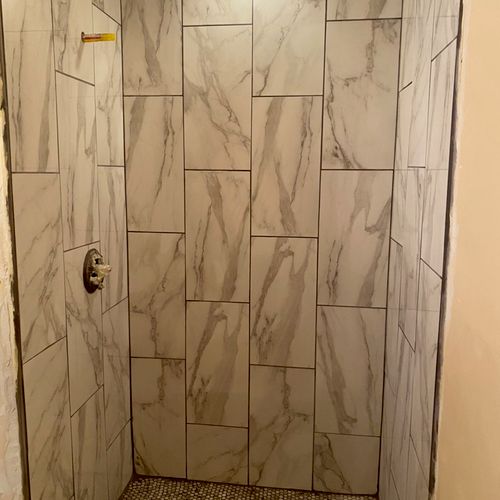 Alan, completed a fiber glass shower removal and i