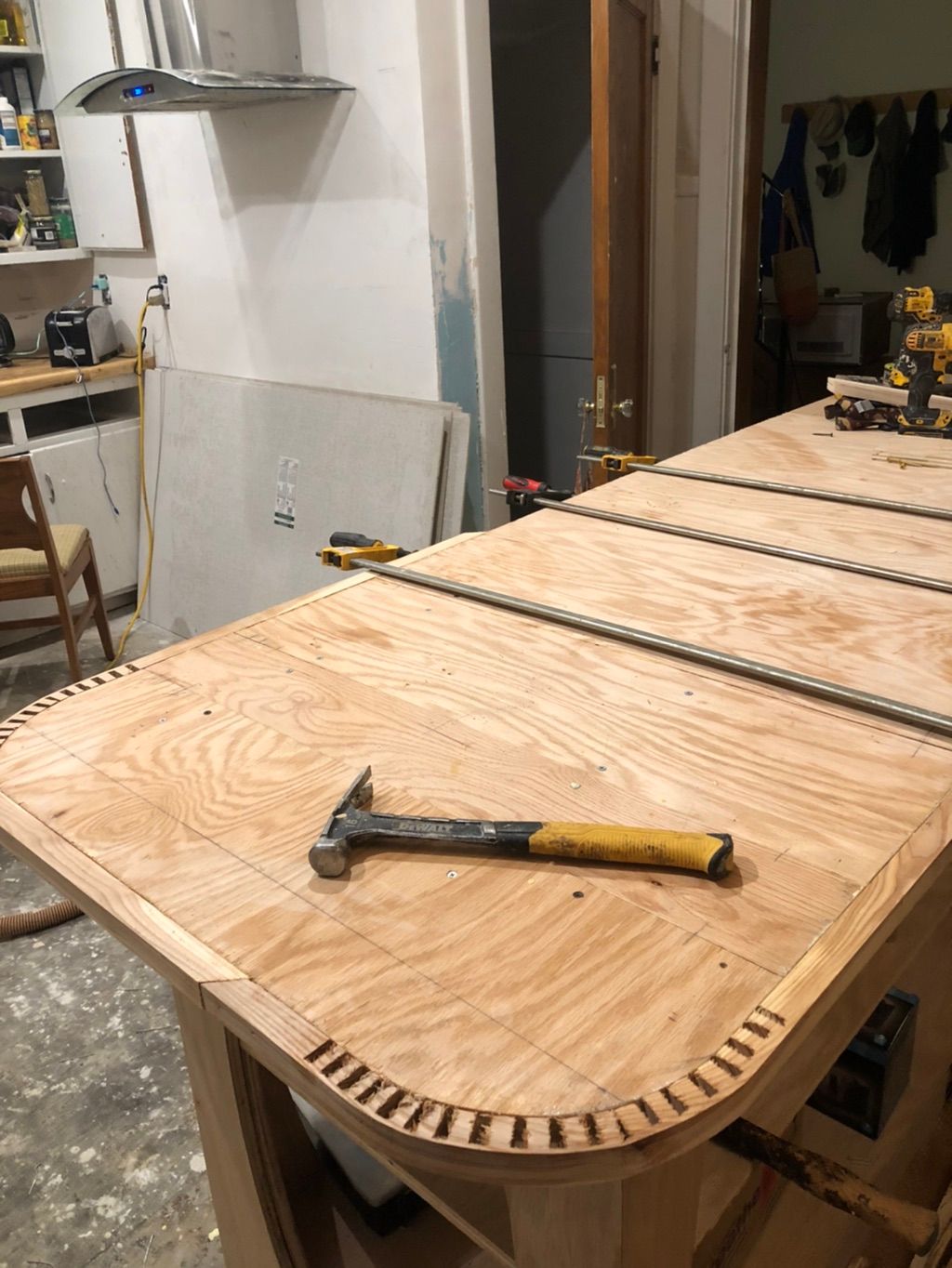 Removed dividing wall between kitchen and dining r