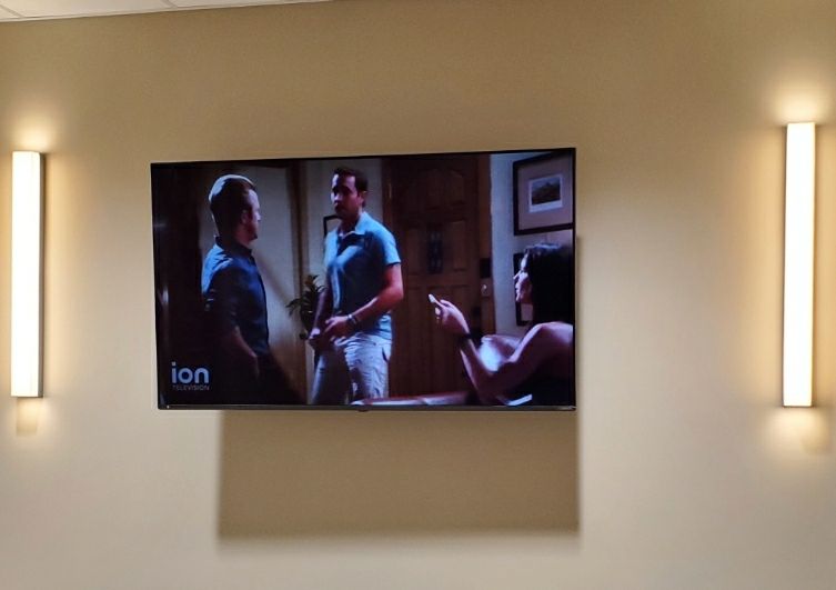 tv wall mounted with hidden wires & cable, after 