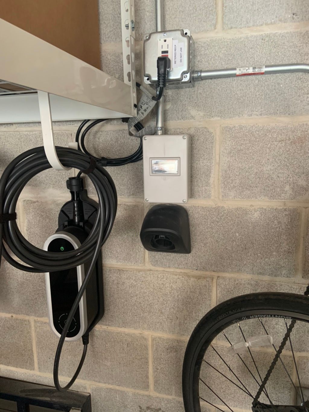 Metered EV charger receptacle. Ideal for shared ga
