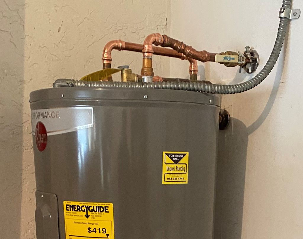 Electric water heater & shut off valve installatio
