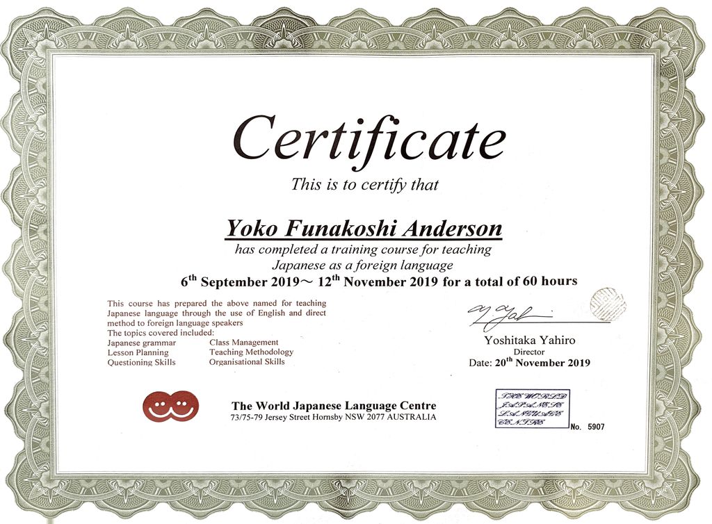 Teaching Certificate