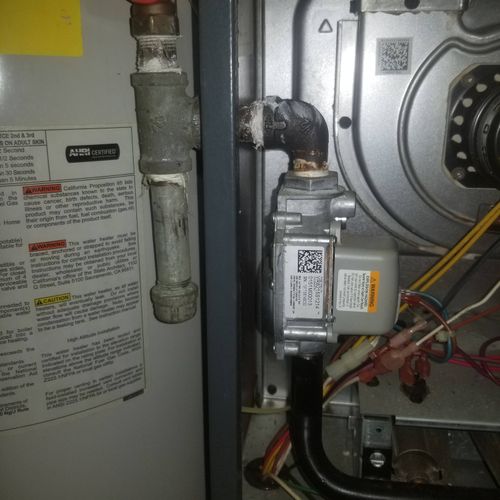 Faulty gas valve replaced on goodman furnace