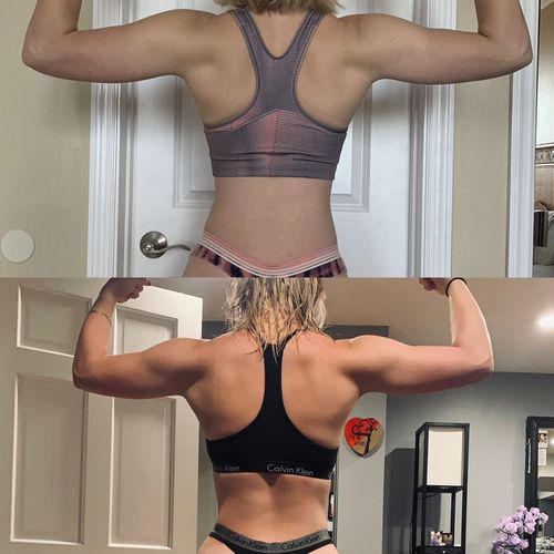 Built by powerlifting!  12 months and about 12lbs 