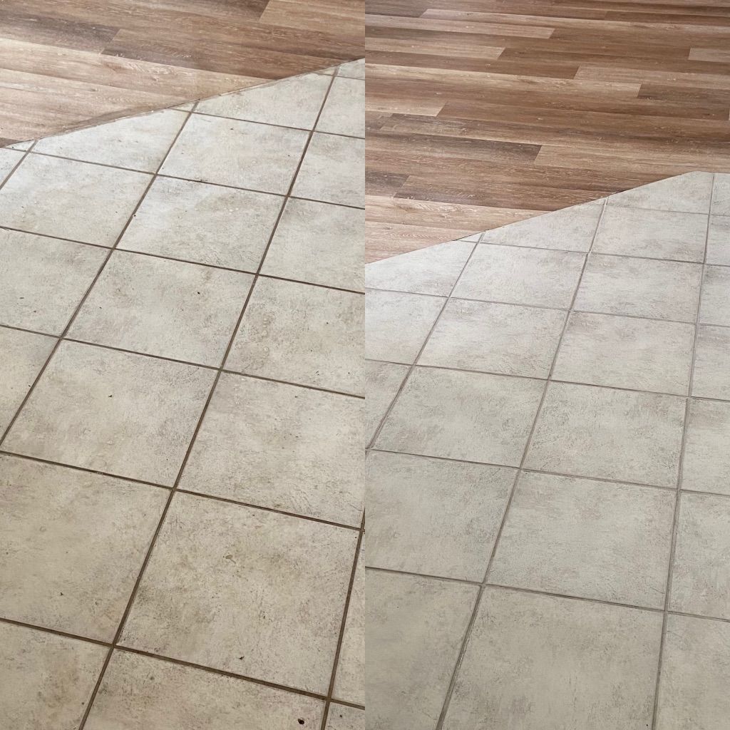 Tile and grout. 