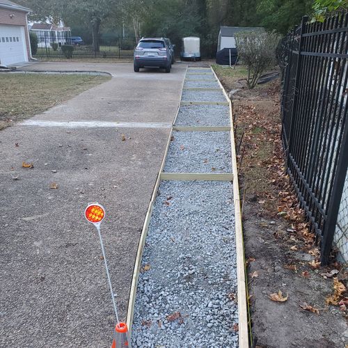 Exposed Aggregate Concrete Driveway Extension Befo