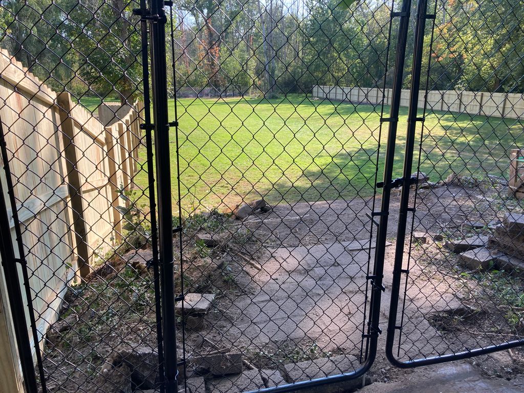 Chain link Gate with PT Wood Fence in Lancaster