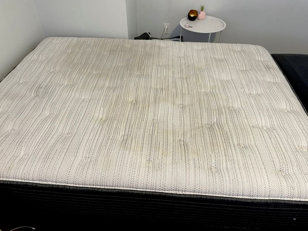 We do mattresses too. BEFORE, swipe for after. 